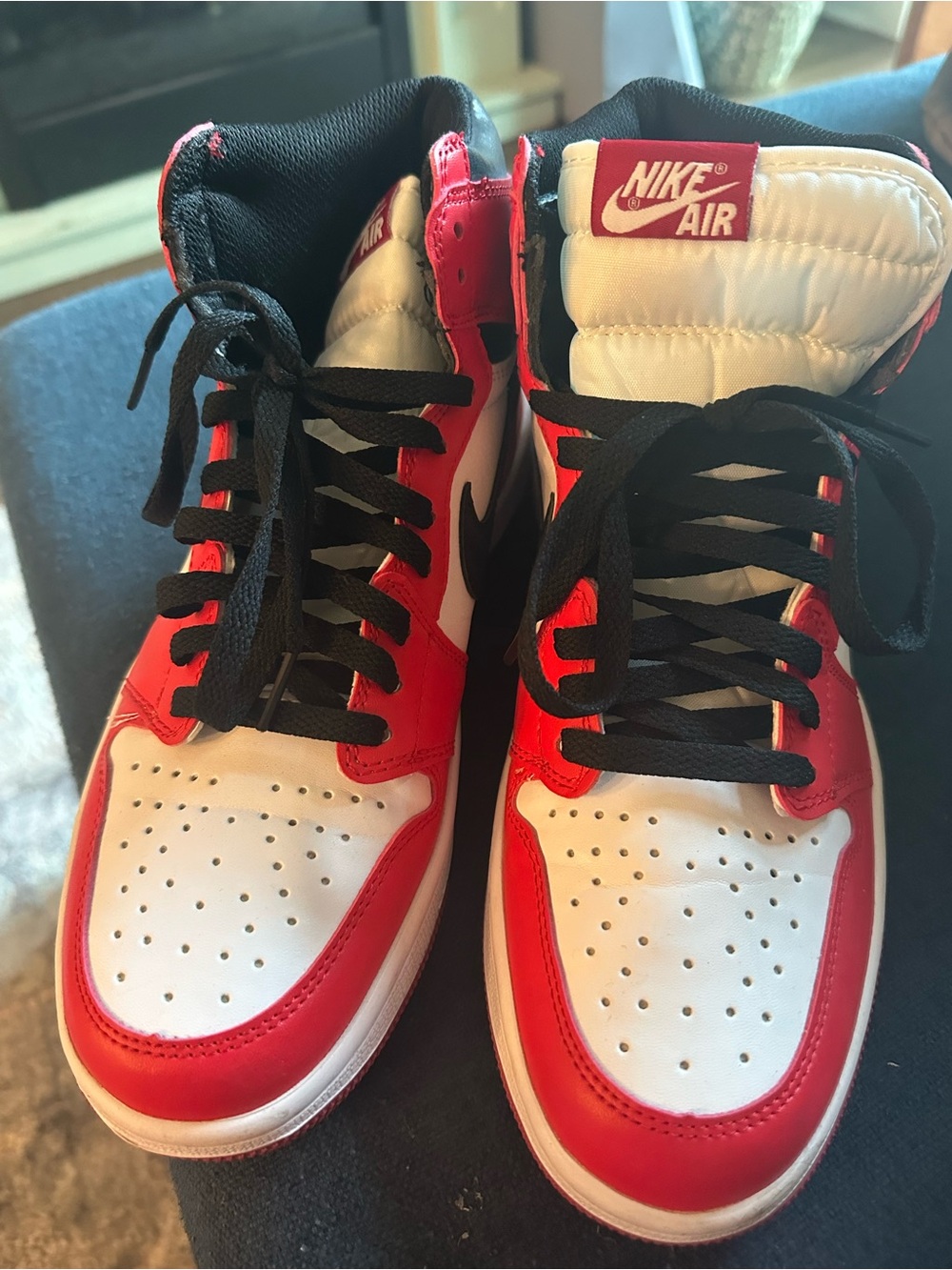 Jordan Low-Top Sneakers in Black, White & Red Accent - Picture 3 of 6